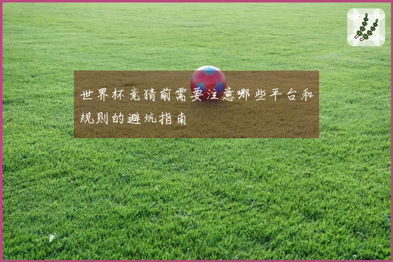 世界杯竞猜前需要注意哪些平台和规则的避坑指南